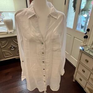 Sigrid Olsen White linen blouse